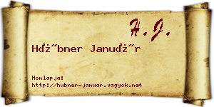 Hübner Január névjegykártya